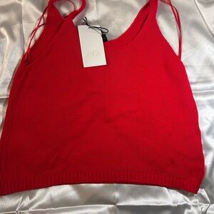 Zara Scarlet Sleeveless Knit Top